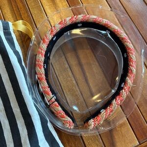 Lele Sadoughi Calabria Coral Raffia Woven Alice Headband NWT